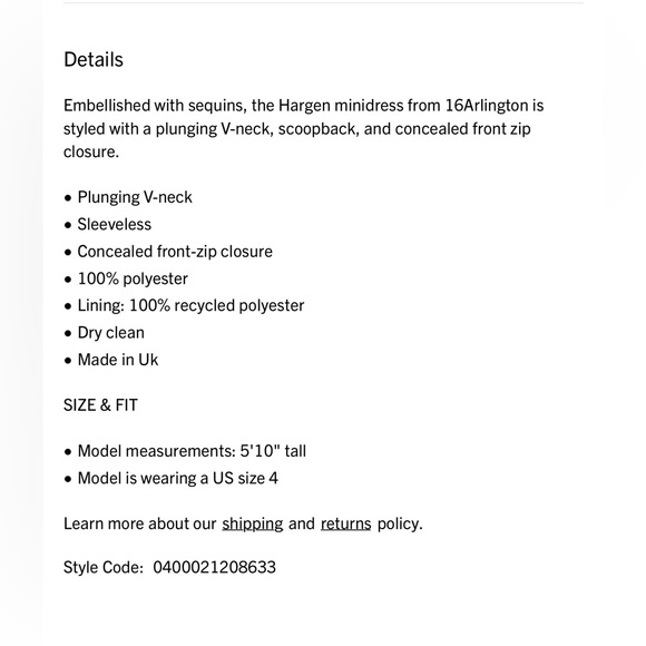 16 Arlington Midnight Blue Sequin mini dress - Picture 9 of 10